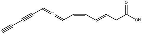 (3E,5Z)-3,5,7,8-Tridecatetraene-10,12-diynoic acid Struktur