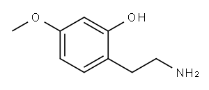 2-(2-Aminoethyl)-5-methoxyphenol 结构式