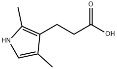 2,4-ジメチル-3-ピロールプロピオン酸 化学構造式