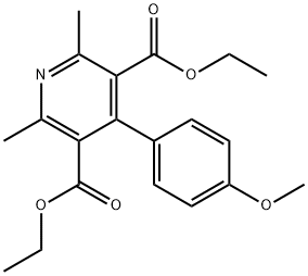 diethyl 4-(4-methoxyphenyl)-2,6-dimethyl-pyridine-3,5-dicarboxylate Struktur