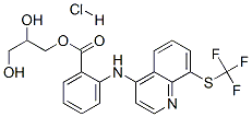 2-[[8-[(トリフルオロメチル)チオ]-4-キノリル]アミノ]安息香酸2,3-ジヒドロキシプロピル/塩酸 化学構造式