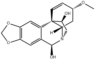 (5α,11R,13β,19α)-1,2-ジデヒドロ-3α-メトキシクリナン-6β,11-ジオール 化学構造式