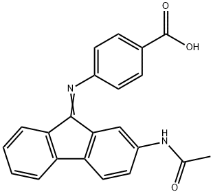 4-[(2-acetamidofluoren-9-ylidene)amino]benzoic acid Struktur
