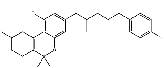 7,8,9,10-Tetrahydro-3-[5-(p-fluorophenyl)-1,2-dimethylpentyl]-6,6,9-trimethyl-6H-dibenzo[b,d]pyran-1-ol Structure