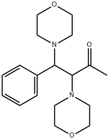 3,4-ジ(4-モルホリニル)-4-フェニル-2-ブタノン 化学構造式