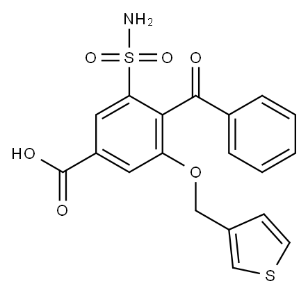 4-benzoyl-5-sulfamoyl-3-(3-thenyloxy)benzoic acid Structure