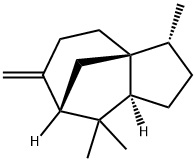 (3R,8aβ)-デカヒドロ-3β,8,8-トリメチル-6-メチレン-3aα,7α-メタノアズレン 化学構造式