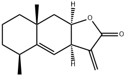 (3aR)-3a,5,6,7,8,8a,9,9aα-オクタヒドロ-5β,8aβ-ジメチル-3-メチレンナフト[2,3-b]フラン-2(3H)-オン 化学構造式