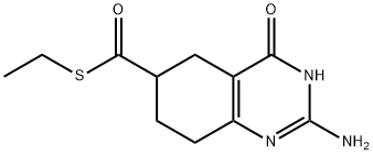 2-amino-6-ethylsulfanylcarbonyl-5,6,7,8-tetrahydro-1H-quinazolin-4-one Struktur