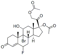 9Β-溴-6Α-氟孕甾-4-烯-11Β,17Α,21-三醇-3,20-二酮-17,21-二醋酸酯, 54604-74-9, 结构式