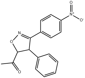 1-[4,5-ジヒドロ-3-(4-ニトロフェニル)-4-フェニルイソオキサゾール-5-イル]エタノン 化学構造式