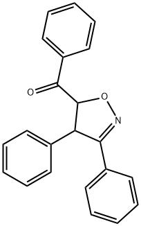 4,5-ジヒドロ-3,4-ジフェニルイソオキサゾール-5-イル(フェニル)ケトン 化学構造式