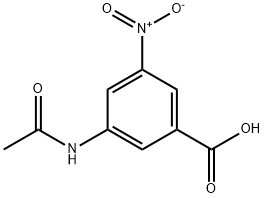 3-(アセチルアミノ)-5-ニトロ安息香酸 化学構造式