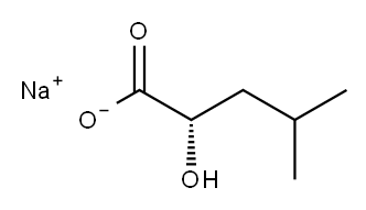 (R)-2-ヒドロキシ-4-メチルペンタン酸ナトリウム 化学構造式