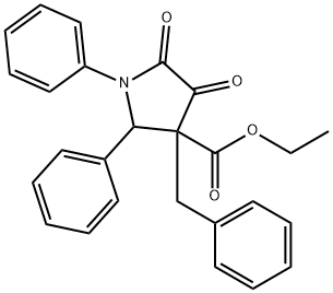 ethyl 3-benzyl-4,5-dioxo-1,2-diphenyl-pyrrolidine-3-carboxylate 结构式