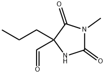1-methyl-2,5-dioxo-4-propyl-imidazolidine-4-carbaldehyde Struktur