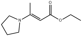(E)-3-ピロリジノ-2-ブテン酸エチル 化学構造式