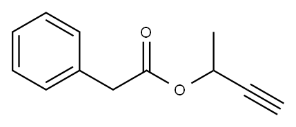 Benzeneacetic acid 1-methyl-2-propynyl ester Structure