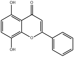 5,8-ジヒドロキシ-2-フェニル-4H-1-ベンゾピラン-4-オン 化学構造式