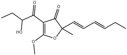 5-[(1E,3E)-1,3-Hexadienyl]-3-(2-hydroxy-1-oxobutyl)-4-methoxy-5-methyl-2(5H)-furanone Struktur