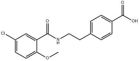 4-[2-[(2-メトキシ-5-クロロベンゾイル)アミノ]エチル]安息香酸 化学構造式
