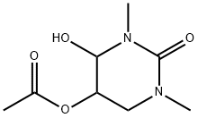 5-(アセチルオキシ)-3,4,5,6-テトラヒドロ-4-ヒドロキシ-1,3-ジメチル-2(1H)-ピリミジノン 化学構造式