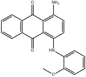 1-アミノ-4-[(2-メトキシフェニル)アミノ]-9,10-アントラセンジオン 化学構造式