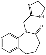 2,3,4,5-テトラヒドロ-1-[(2-イミダゾリン-2-イル)メチル]-1H-1-ベンゾアゼピン-2-オン 化学構造式