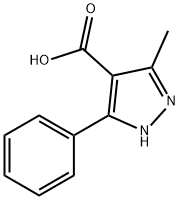 3-METHYL-5-PHENYL-1H-PYRAZOLE-4-CARBOXYLIC ACID, 54952-71-5, 结构式