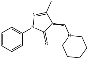 3-Methyl-1-phenyl-4-(piperidinomethylene)-2-pyrazolin-5-one Struktur