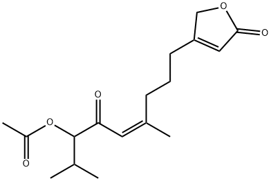 4-[(Z)-7-アセトキシ-4,8-ジメチル-6-オキソノナン-4-エニル]フラン-2(5H)-オン 化学構造式