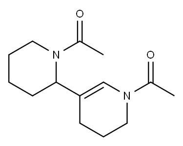 1-Acetyl-5-(1-acetyl-2-piperidinyl)-1,2,3,4-tetrahydropyridine Structure