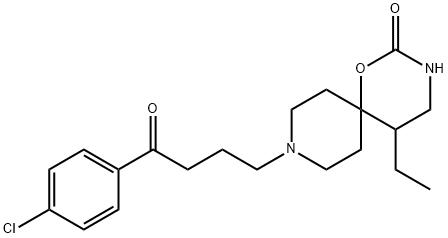 5-Ethyl-9-[3-(p-chlorobenzoyl)propyl]-1-oxa-3,9-diazaspiro[5.5]undecan-2-one Struktur