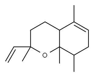 3,4,4a,7,8,8a-Hexahydro-2,5,8,8a-tetramethyl-2-vinyl-2H-1-benzopyran Struktur