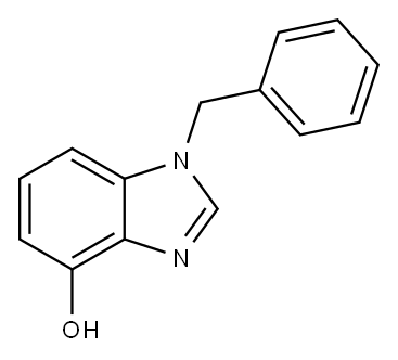 1-ベンジル-1H-ベンゾイミダゾール-4-オール 化学構造式