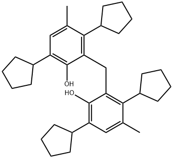 2,2'-メチレンビス[3,6-ジシクロペンチル-4-メチルフェノール] 化学構造式