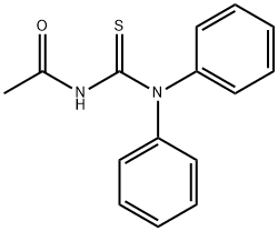 N-[ジフェニルアミノ(チオカルボニル)]アセトアミド 化学構造式