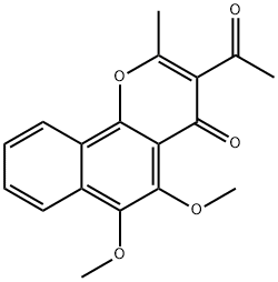3-アセチル-5,6-ジメトキシ-2-メチル-4H-ナフト[1,2-b]ピラン-4-オン 化学構造式