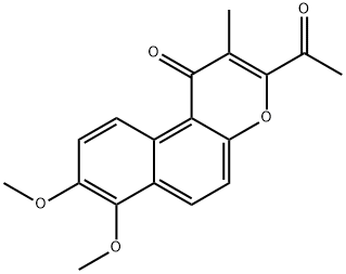 3-アセチル-7,8-ジメトキシ-2-メチル-1H-ナフト[2,1-b]ピラン-1-オン 化学構造式