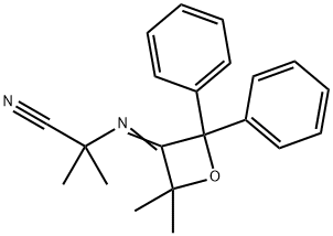 2-[(2,2-ジメチル-4,4-ジフェニルオキセタン-3-イリデン)アミノ]-2-メチルプロパンニトリル 化学構造式