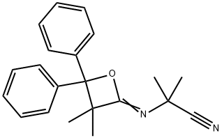 2-[(3,3-ジメチル-4,4-ジフェニルオキセタン-2-イリデン)アミノ]-2-メチルプロパンニトリル 化学構造式