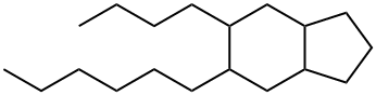 5-ブチル-6-ヘキシルオクタヒドロ-1H-インデン 化学構造式