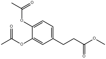 3,4-ビス(アセチルオキシ)ベンゼンプロパン酸メチル 化学構造式