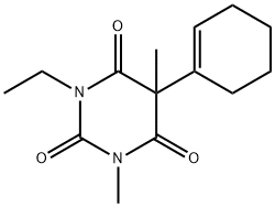 5-(1-シクロヘキセン-1-イル)-1-エチル-3,5-ジメチル-2,4,6(1H,3H,5H)-ピリミジントリオン 化学構造式