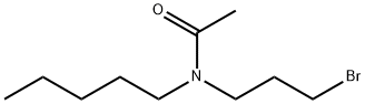 N-(3-ブロモプロピル)-N-ペンチルアセトアミド 化学構造式