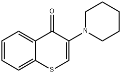 3-(1-ピペリジニル)-4H-1-ベンゾチオピラン-4-オン 化学構造式