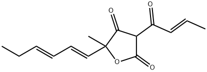 5-[(1E,3E)-1,3-Hexadienyl]-5-methyl-3-[(E)-1-oxo-2-butenyl]furan-2,4(3H,5H)-dione Struktur