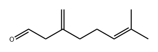 7-メチル-3-メチレン-6-オクテナール 化学構造式