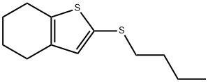 2-(ブチルチオ)-4,5,6,7-テトラヒドロベンゾ[b]チオフェン 化学構造式