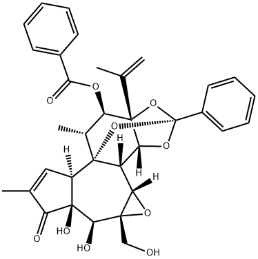 12β-(ベンゾイルオキシ)ダフネトキシン 化学構造式